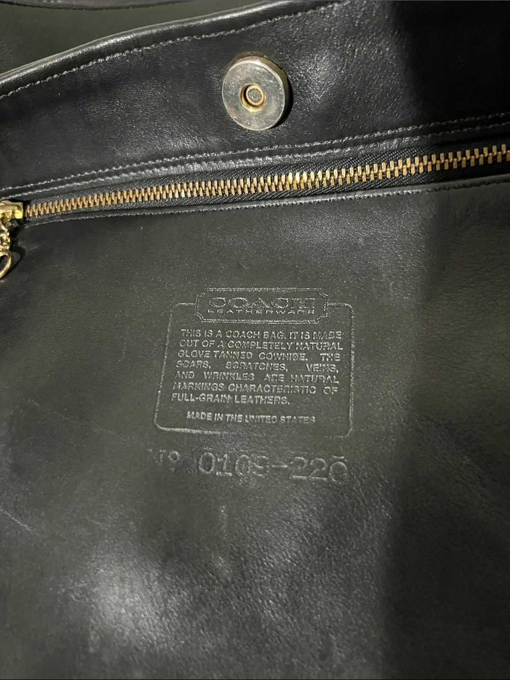 Rare Coach Black Leather Hobo Bag
